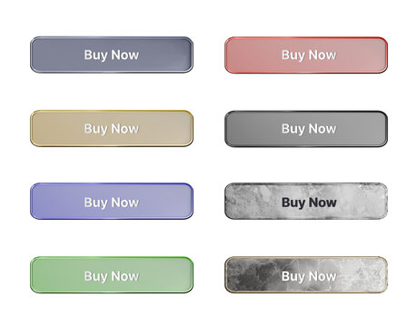 Glossy and Matte 3D Web Buttons Set - Buy Now Text