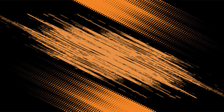 orange black brush Car sticker wrap pattern banner abstract sporty lines black orange color sport combination cover old simple art. eps 10