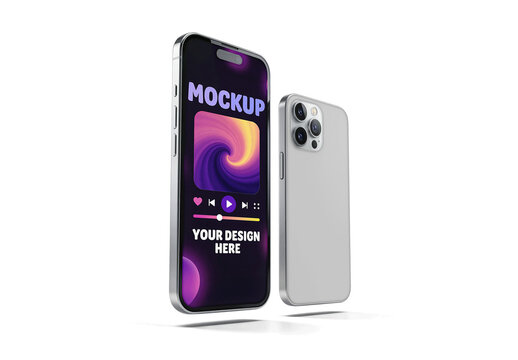 A Smartphone Displayed Side By Side Mockup