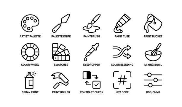 Artistic tools and symbols for creative design and color management