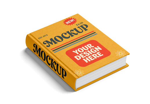 Hardcover Book Isometric View Degree Angle Mockup