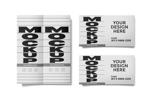 Marketing Folded Pamphlet Stationery Mockup Copia