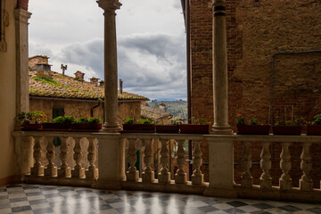 Naklejka premium Historical Siena Observation With Stunning Views. Remarkable Historic Siena View Point Showcasing Remarkable Scenery And Cultural Heritage