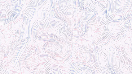 Fototapeta premium Soft pastel topographic contour lines abstract terrain map background pattern