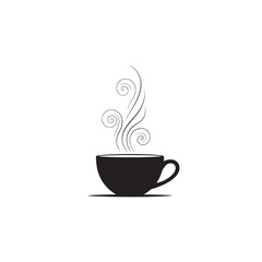 Obraz premium An illustration of a steaming hot cup of coffee in a cozy setting appears.
