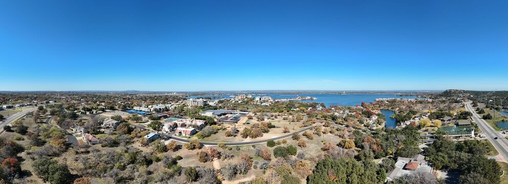 defaAerial scenes of Lake Marble Falls in the central Texas Hill Country