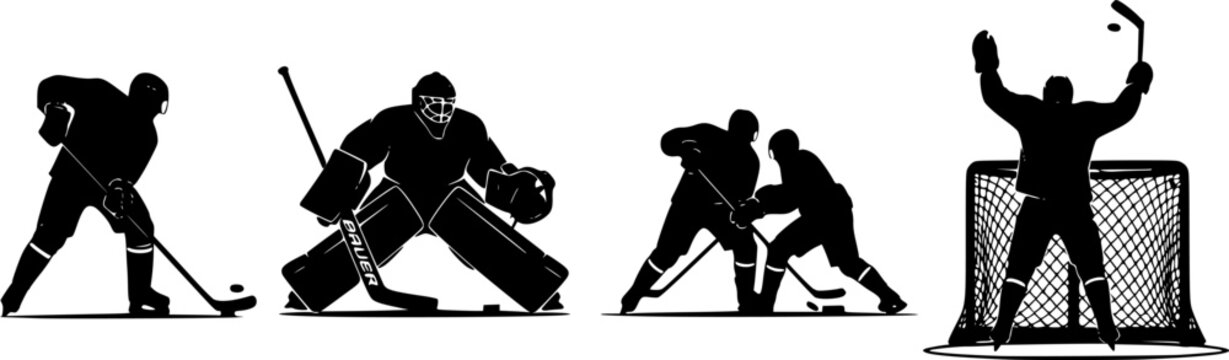 hockey p1 silhouettes vector