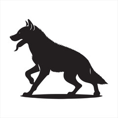 Fototapeta premium Hyena vector silhouette outline logo design concept illustration idea