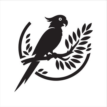  wonderful Parrot vector silhouette clip art logo design concept illustration idea