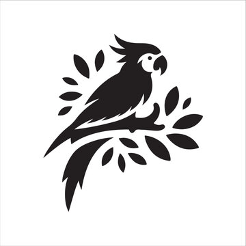  wonderful Parrot vector silhouette clip art logo design concept illustration idea