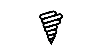 Fototapeta premium A simple black line art representation of a tornado, against a white background