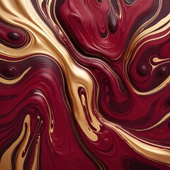 Obraz premium Abstract burgundy and gold fluid art background, rich luxury swirl texture