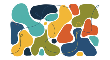 Fototapeta premium Colorful abstract shapes and lines.