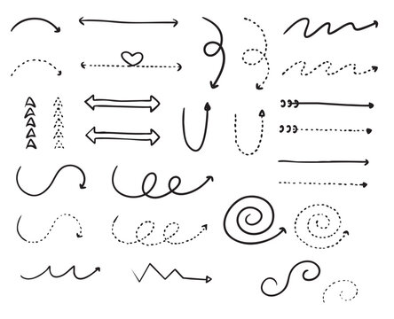 Black and white arrow icons set