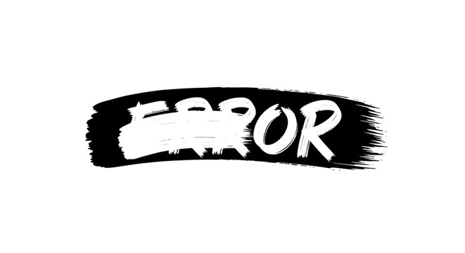 Glitchy Error Message on Black Brush Stroke, Digital Failure Concept