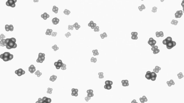 Brownian Motion of Ethane Molecules in a Gas Mixture with white background