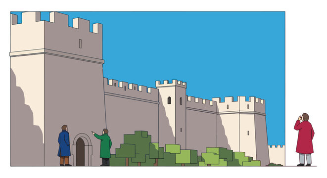 Medieval Castle Tower Architecture.