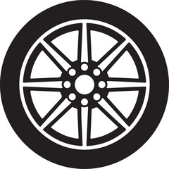 Obraz premium Car wheel rim vector illustration showing modern alloy design for automotive maintenance transport industry isolated on grey background