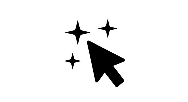 Vector illustration of cursor icon with sparkle effect for user interface and web design