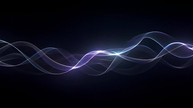 Binaural beats solfeggio frequencies neon energy wave glowing soundflow meditation audio visualization for deep brainwave harmony focus
