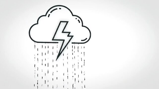 Weather forecast icons rain cloud.