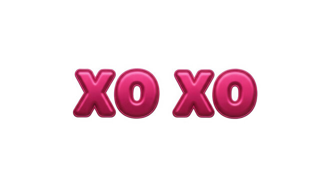 A pink xo xo text isolated on transparent background