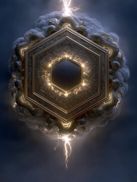 Zhen Hexagram, Mao Month Vitality, I-Ching Visualization, Golden Light, Spring Thunder Sprout