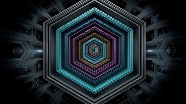 Geometric Abstraction With Multi Layer Colorful Patterns Geometric Abstraction with Layered Shapes and Colorful Patterns