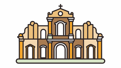 Obraz premium Ruins of St. Paul's Macau Landmark Icon Vector