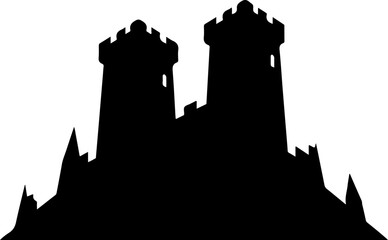 Obraz premium Black silhouette castle vector illustration
