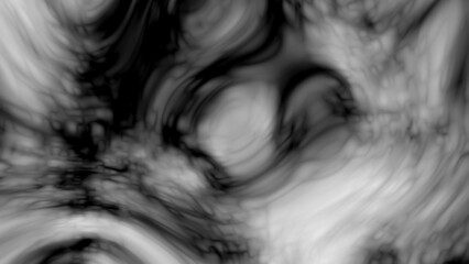 Abstract swirling black and white fluid dynamic motion background texture