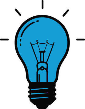 Vector Illustration of a Light Bulb for Ideas, Innovation, and Creative Design Projects