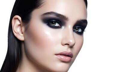 Fototapeta premium Glamorous Portrait of a Woman with Dark Eye Makeup