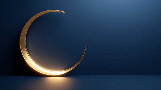 Golden crescent abstract form