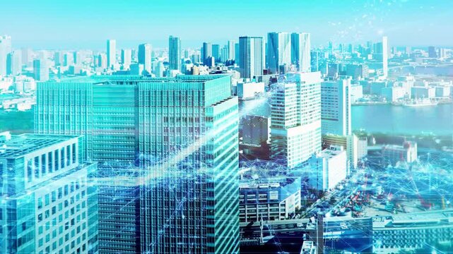 都市をつなぐ未来の通信ネットワークとデータフロー