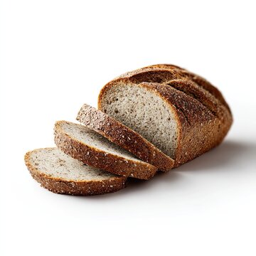 A loaf of crusty bread, freshly sliced and ready to be enjoyed. Warm, inviting colors and textures.