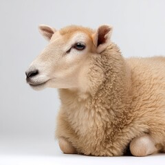 Obraz premium A charming and sweet baby goat with big eyes, isolated on a white background.
