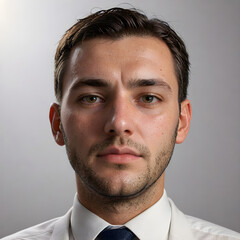 Fototapeta premium Man with beard and short hair portrait