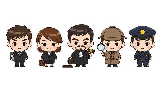 Cartoon characters detective team lineup.