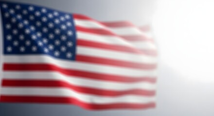 Obraz premium Celebrating freedom a blurred yet powerful american flag on independence day with patriotic spirit and national pride