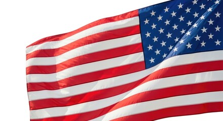 Fototapeta premium Waving american flag with red and white stripes and blue star field