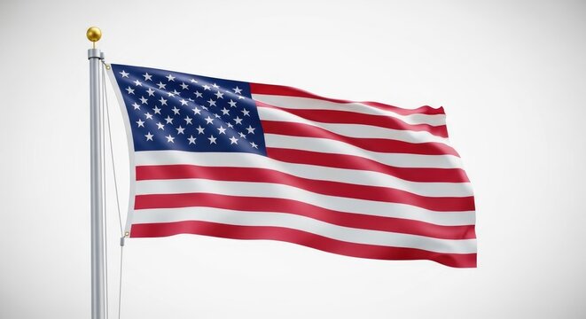 The american flag waving in the wind