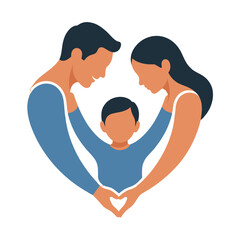 Fototapeta premium A lovely family portrait that depicts the love and support between parents and their child.