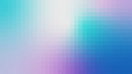 Fototapeta premium A modern abstract background featuring a soft gradient grid in teal, cyan, purple, and blue tones with a subtle grainy texture.