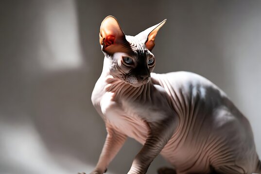 cat on a white