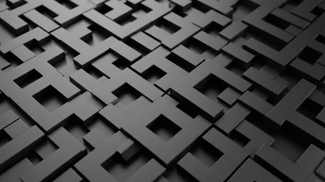 Black interlocking puzzle pieces background.