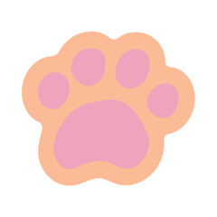 Obraz premium Hand drawn cute cat's paw Cat, dog, animal, pet, puppy, bear, wolf, tiger paw clipart in doodle style Single element for print, web, design, decor, greeting cards, children's prints