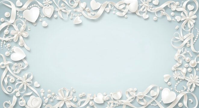 White paper cutout heart frame design.