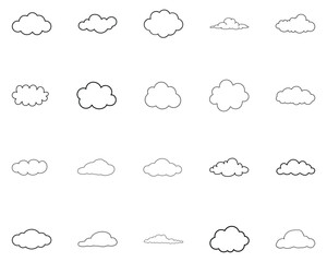 Obraz premium set of cloud outline icons