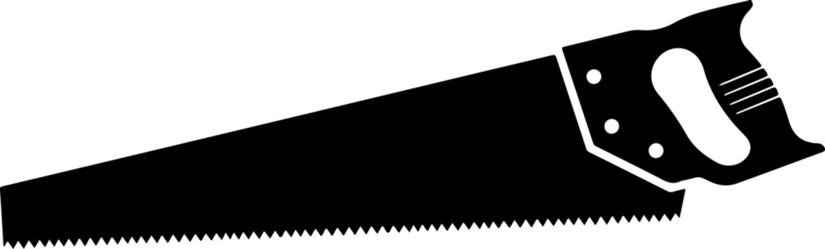 Vector handsaw icon, black silhouette